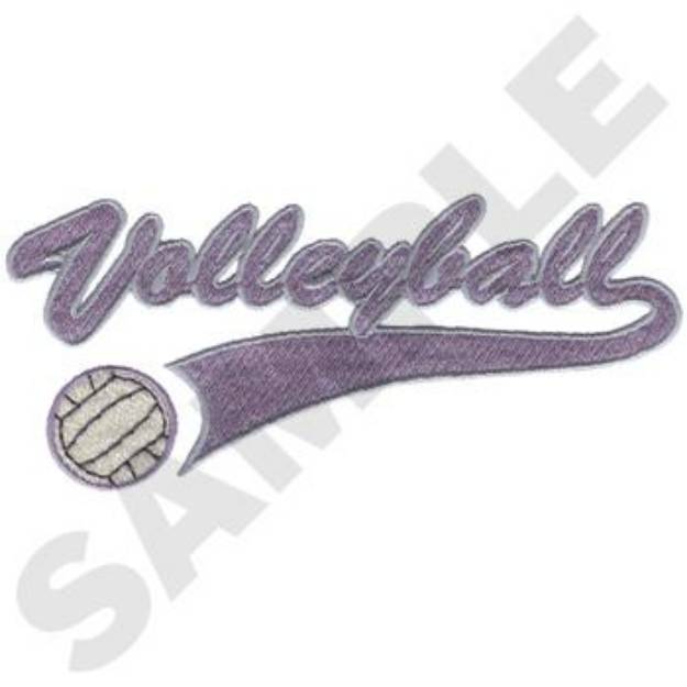 Picture of Volleyball Emblem Machine Embroidery Design