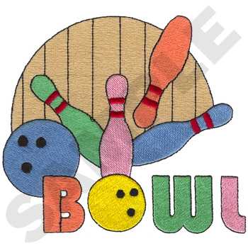 Bowling Machine Embroidery Design