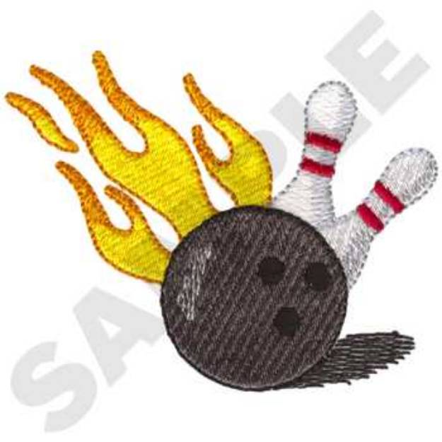 Picture of Flaming Bowling Ball Machine Embroidery Design
