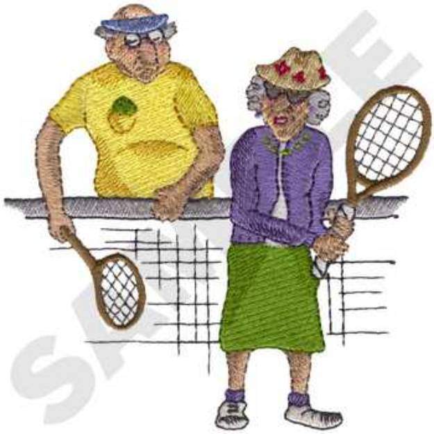 Picture of Madge And Pete Tennis Machine Embroidery Design