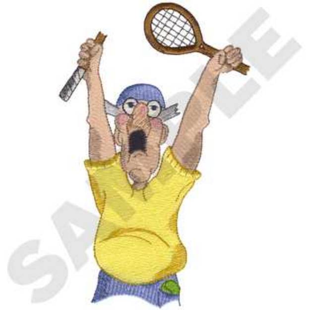 Picture of Pete Plays Tennis Machine Embroidery Design