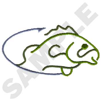 Fishing Hook Outline Machine Embroidery Design