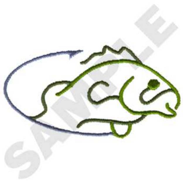 Picture of Fishing Hook Outline Machine Embroidery Design