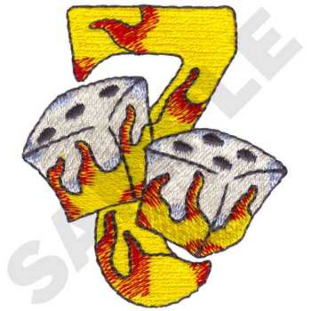 Picture of Lucky Seven Dice Machine Embroidery Design