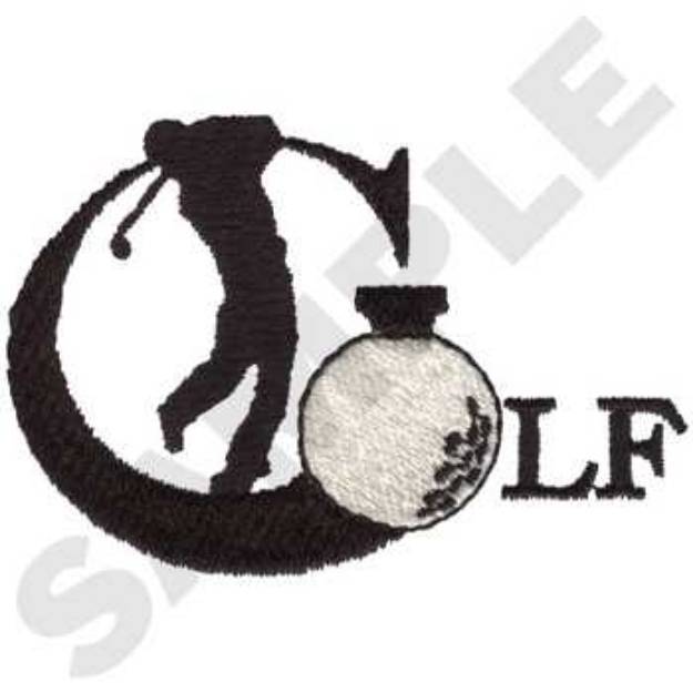Picture of Golf Silhouette Machine Embroidery Design