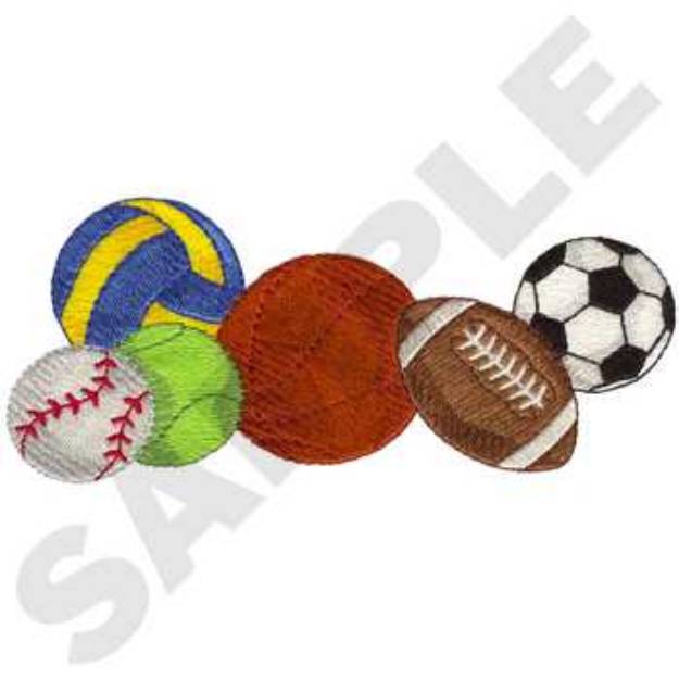 Picture of Sport Balls Machine Embroidery Design