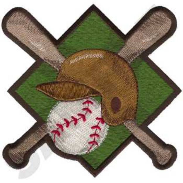 Picture of Baseball Helmet Machine Embroidery Design