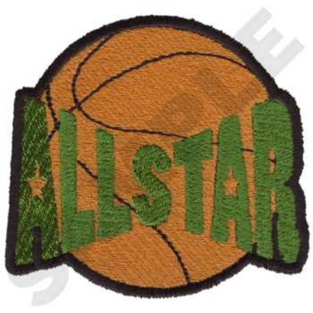 Picture of All Star Basketball Machine Embroidery Design
