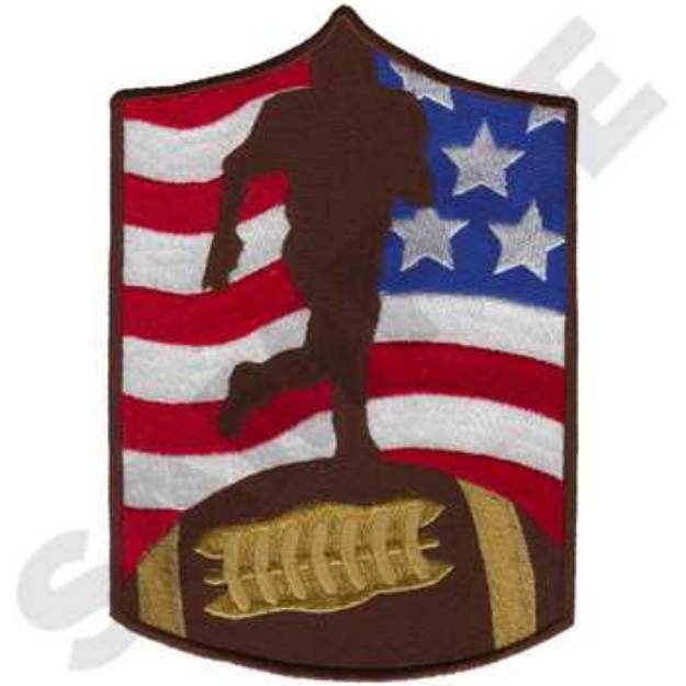 Picture of Football Flag Machine Embroidery Design