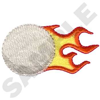 Flaming Golf Ball Machine Embroidery Design