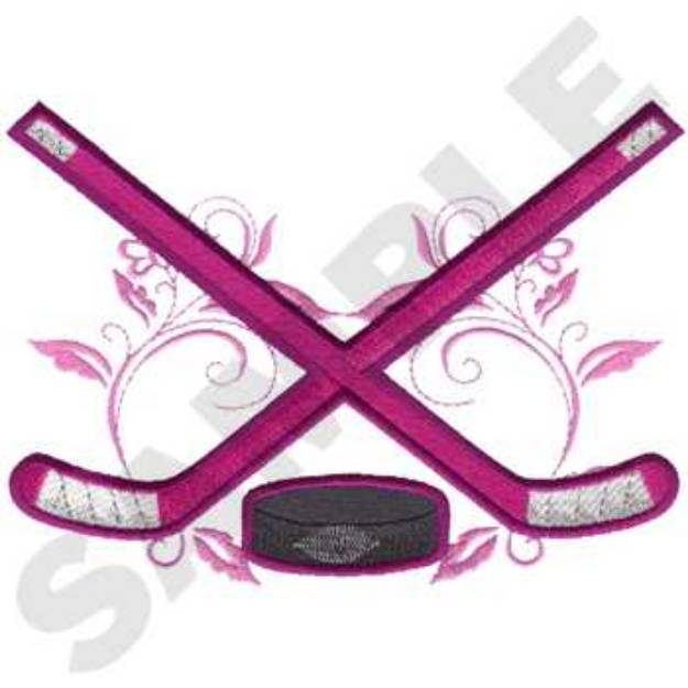 Picture of Girls Hockey Machine Embroidery Design