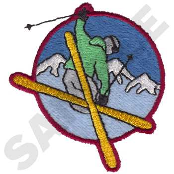 Ski Logo Machine Embroidery Design
