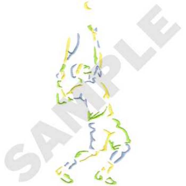 Picture of Tennis Outline Machine Embroidery Design