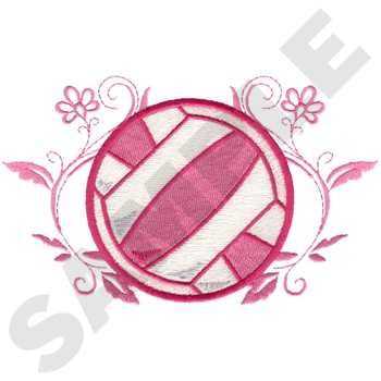 Girls Volleyball Machine Embroidery Design