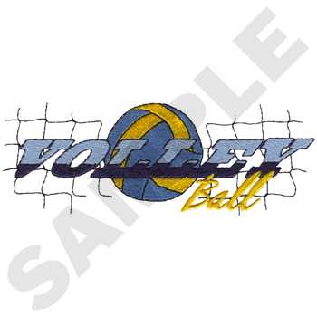 Volleyball Logo Machine Embroidery Design