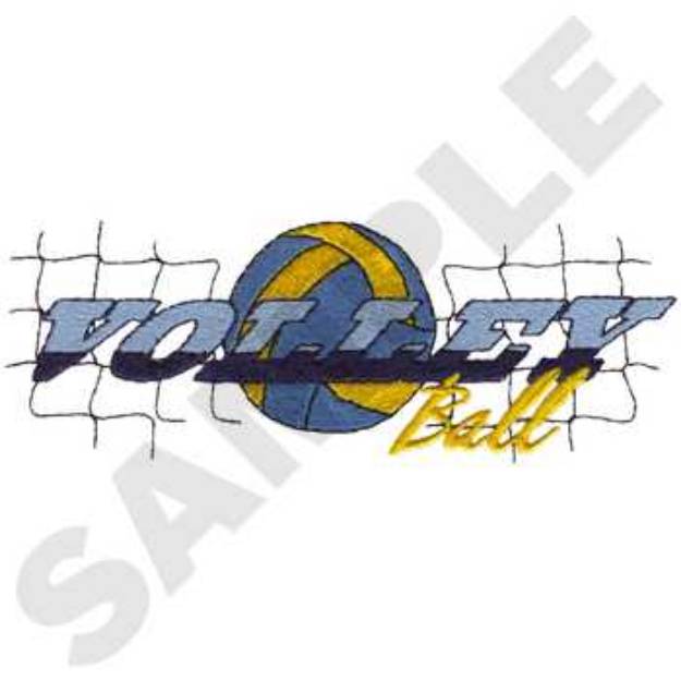 Picture of Volleyball Logo Machine Embroidery Design