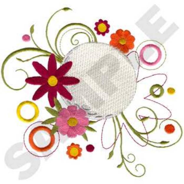 Picture of Golf Floral Scroll Machine Embroidery Design
