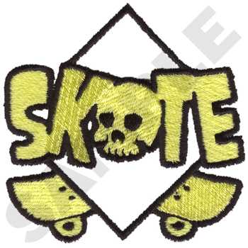 Skate Skull Machine Embroidery Design