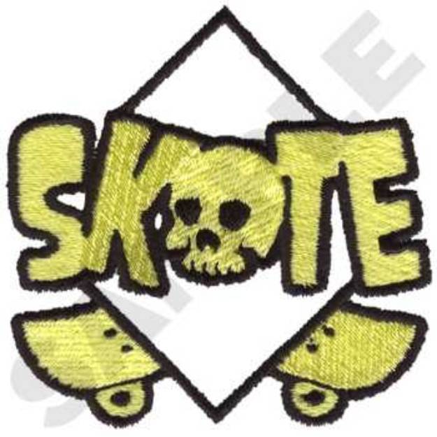 Picture of Skate Skull Machine Embroidery Design