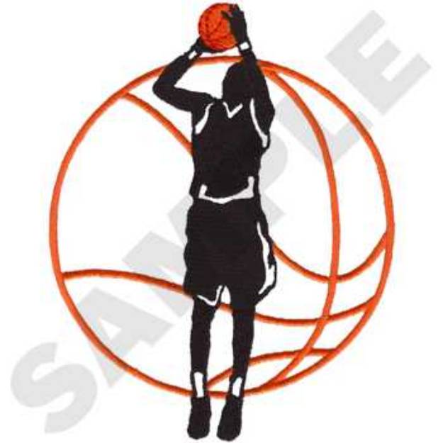 Picture of Basketball Silhouette Machine Embroidery Design
