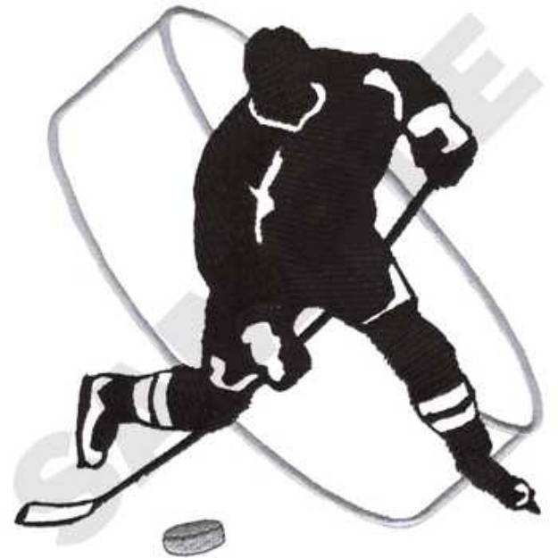 Picture of Hockey Silhouette Machine Embroidery Design