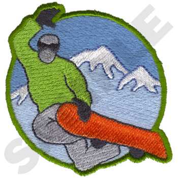 Snowboard Logo Machine Embroidery Design