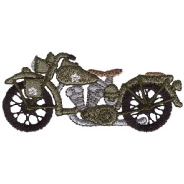 Picture of WWII Motorcycle Machine Embroidery Design
