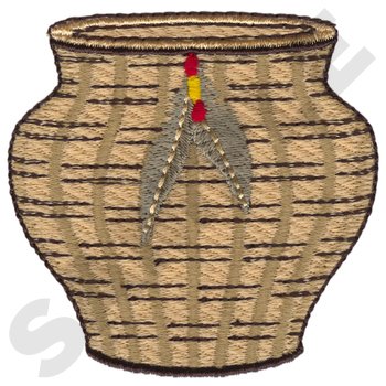 Native American Basket Machine Embroidery Design