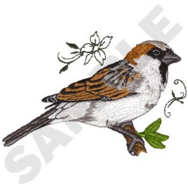 Picture of House Sparrow Machine Embroidery Design