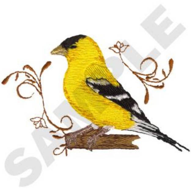 Picture of American Goldfinch Machine Embroidery Design
