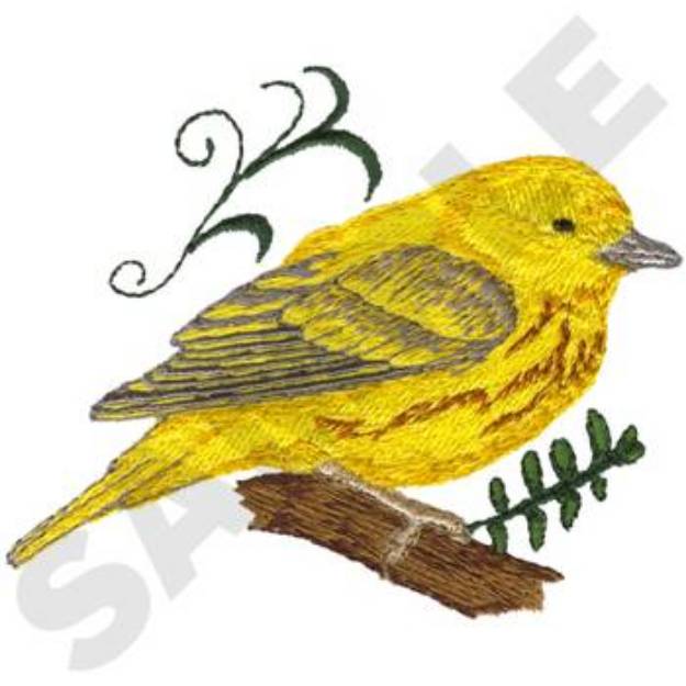 Picture of Yellow Warbler Machine Embroidery Design