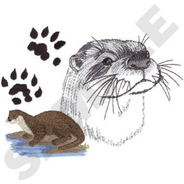Picture of Otter Machine Embroidery Design