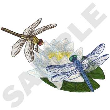 Blue Dasher Dragonflies Machine Embroidery Design