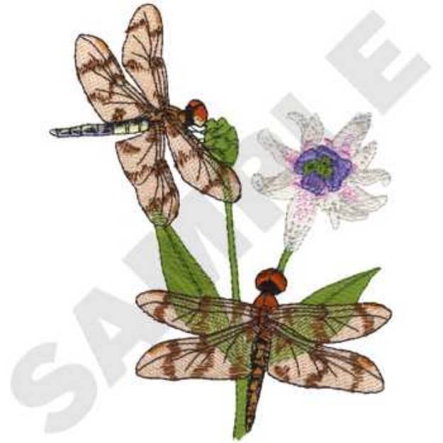 Picture of Halloween Pennant Dragonflies Machine Embroidery Design