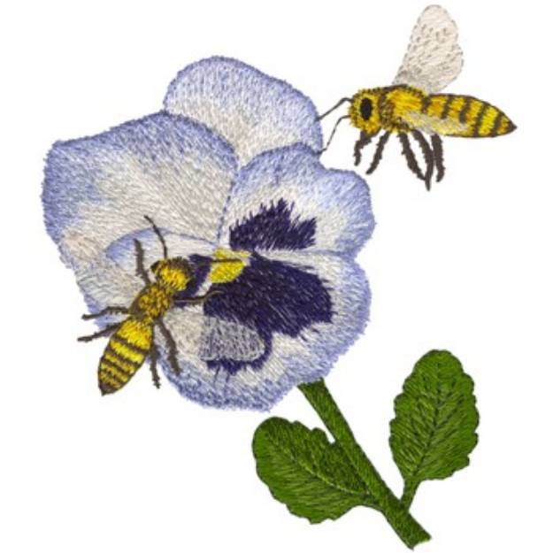 Picture of Bees & Flower Machine Embroidery Design