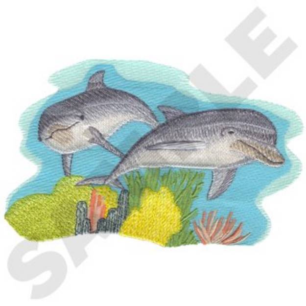 Picture of Dolphins Machine Embroidery Design