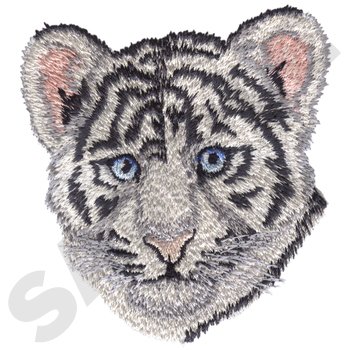 White Tiger Cub Machine Embroidery Design