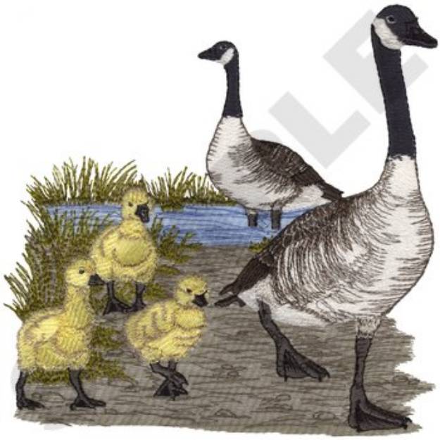 Picture of Canada Geese Scene Machine Embroidery Design
