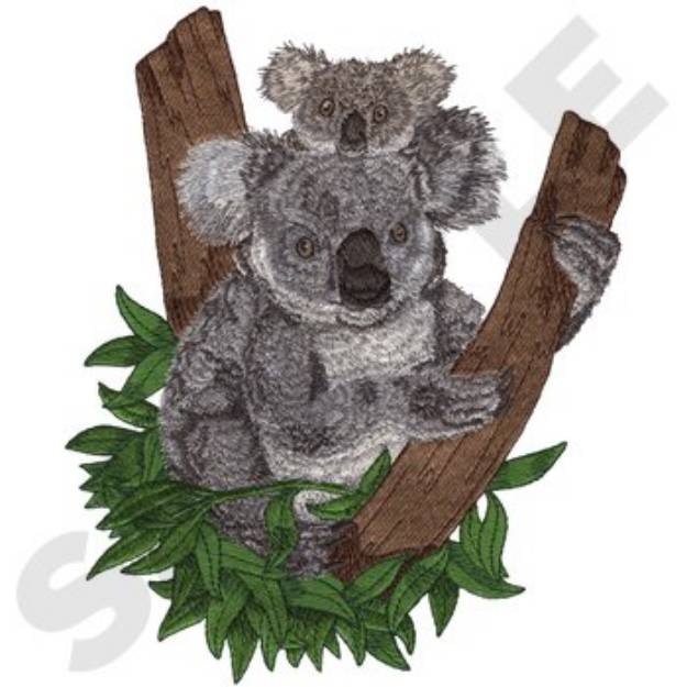 Picture of Koala Mom and Baby Machine Embroidery Design