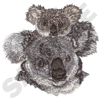 Small Koala Mom & Baby Machine Embroidery Design