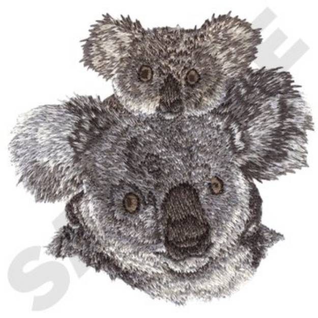 Picture of Small Koala Mom & Baby Machine Embroidery Design