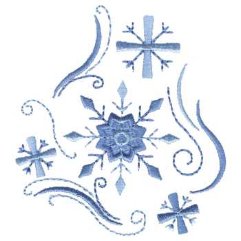 Snowflakes Accent Machine Embroidery Design