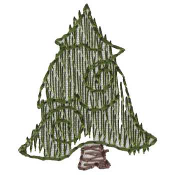 Winter Tree Accent Machine Embroidery Design