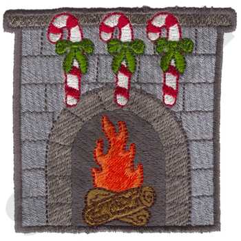 Christmas Fireplace Machine Embroidery Design