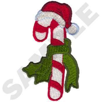 Candy Cane And Hat Machine Embroidery Design