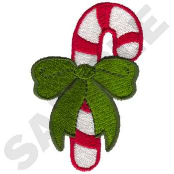 Candy Cane And Ribbon Machine Embroidery Design
