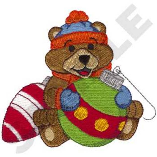 Picture of Bear With Ornaments Machine Embroidery Design