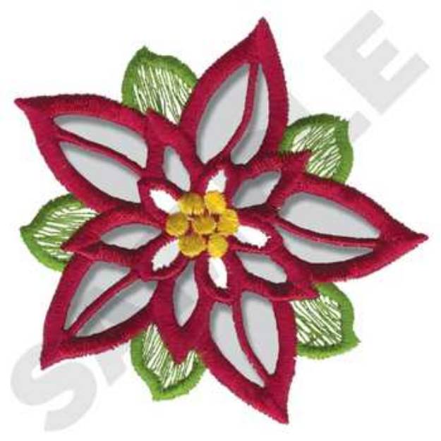 Picture of Poinsettia Cutwork Machine Embroidery Design