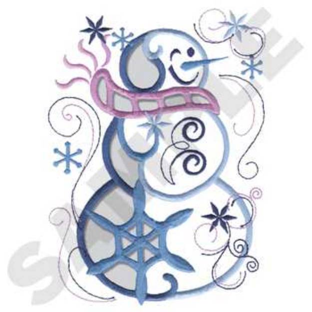 Picture of Snowman Cutwork Machine Embroidery Design