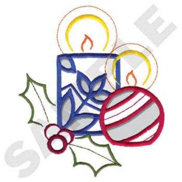 Picture of Candles Cutwork Machine Embroidery Design